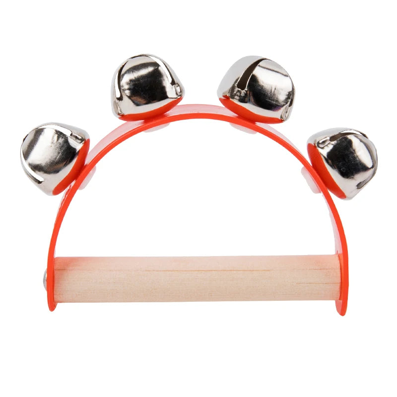 Wooden Half Round Hand Ringing Bell Children Musical Orff Instruments Clapper Handle Educational Fun Toys Infant Teaching Aids