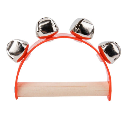 Wooden Half Round Hand Ringing Bell Children Musical Orff Instruments Clapper Handle Educational Fun Toys Infant Teaching Aids
