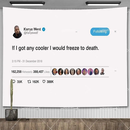 I'm The Reason I Smile Everyday Tapestry Kanye West Tweet Quote Wall Decor Flag Banner Meme Tapestrys Aesthetic Dorm Background