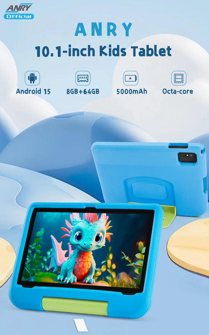 Kids Tablet, 10.1-inch Children 2025 Android 15 Tablets with Eye Protection Screen, 8GB(4+4GB) RAM 64GB Storage, 5000mAh Battery