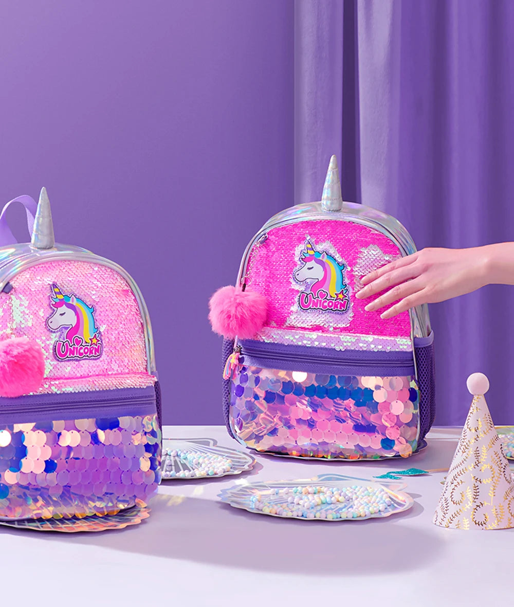 Sunveno Children's Backpack for Girls Pre-School Bag for Kindergarten Elementary - Reversible Sequin,Unicorn ,Lightweight Gift