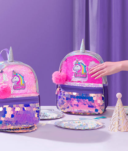 Sunveno Children's Backpack for Girls Pre-School Bag for Kindergarten Elementary - Reversible Sequin,Unicorn ,Lightweight Gift
