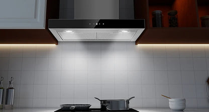 Topstrong 60cm Wall Mounted 400m³/h A+++ LED Touch Control Stainless Steel Extractor Fan Quiet 52dB Kitchen Hood