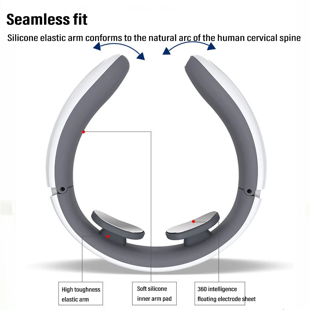 Ems Electric Neck Massager 6-Mode 9-Speed Massager Muscle Relaxation Battery Neck Massager Tool Relax Cervical Relief Pain