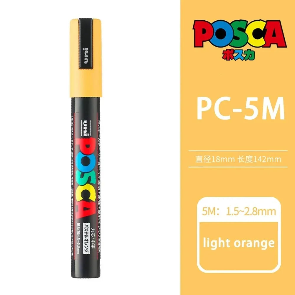 1pcs Japan UNI POSCA Markers PC-1M/3M/5M Acrylic Graffiti Pen Waterproof DIY Stackable Color Art Painting School Supplies