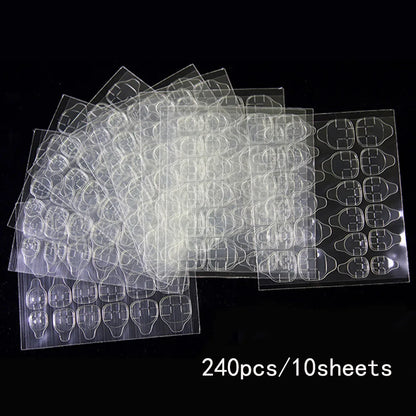 Double Side Nail Glue Sticker Adhesive Tabs for Fake Nails Supre Sticky Waterproof Breathable Nail Jelly Glue