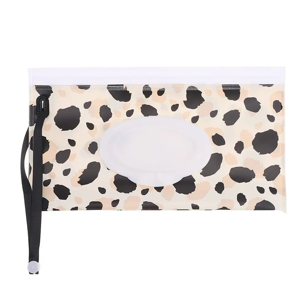 Cute EVA Baby Wet Wipe Pouch Wipes Holder Case Flip Cover Snap-Strap Reusable Refillable Wet Wipe Bag Outdoor Home Tissue Box