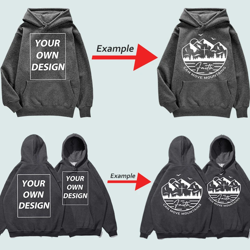 Customized DIY Print Men Woman Autumn Winter Hoodies Casual Classic Pullovers Simple Comfy Streetwear Soft Warm Sports Clothing