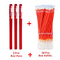 3 Gel Pens + 50 Refills Set 0.38mm Black Blue Red Ink Bulk Pens Thin Tip Journal Writing School Supplies Stationery Wholesale