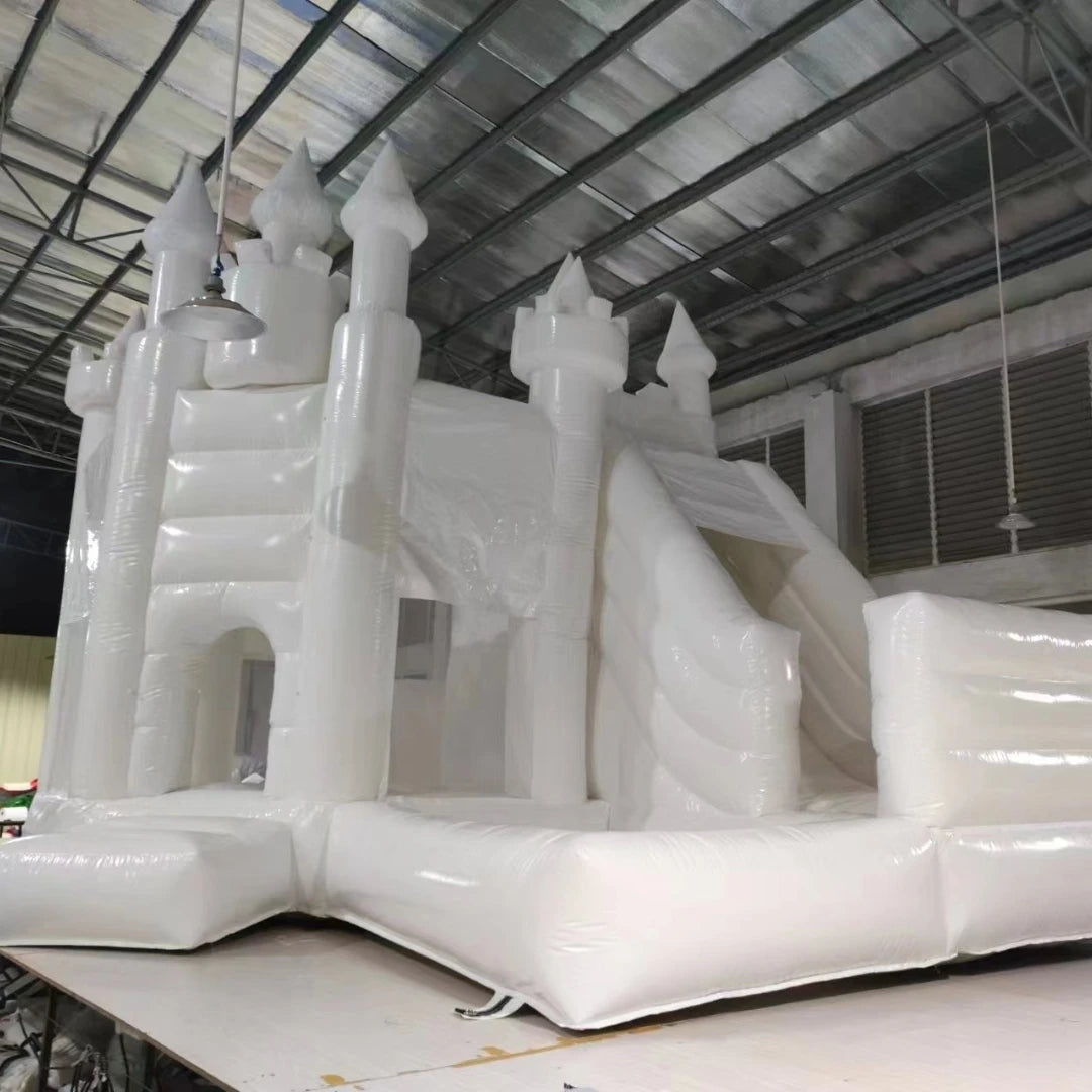 Customization White Bounce House Inflatable Bouncing House Bouncy Castle Combo With Slide And Ball Pit For Kids Birthday/Event