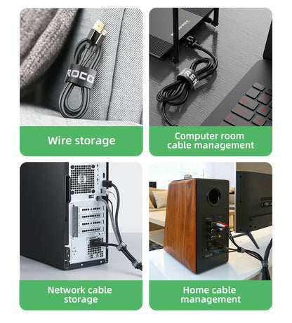 Rocoren Cable Organizer Tearable Wire Winder Ties USB Cable Management Charger Protector For Phone Mouse Earphone Cable Holder