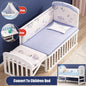Wood Baby Crib With Mosquito Net And Diaper Table Convert To Kids Bed, Bedding Set, Baby Cot, Bed, Rocker Mattress