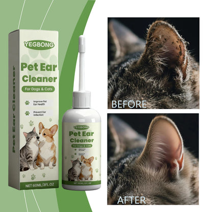 Pet Ear Cleaner Liquid for Dogs Cats Gentle Ear Wash Drops Removes Dirt Earwax buildup Deodorizer for Daily Ear Care Cleaning 50