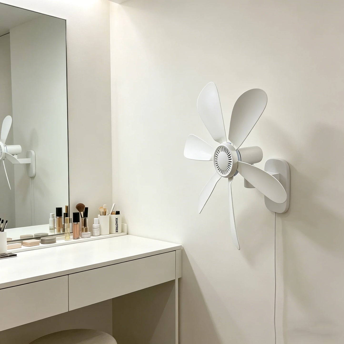 16.5-Inch Wall Mount Fan with Remote and Timer Small 5V USB Fan with Powerful 4 Speeds Quiet Corner Fans for Bedroom Kitchens