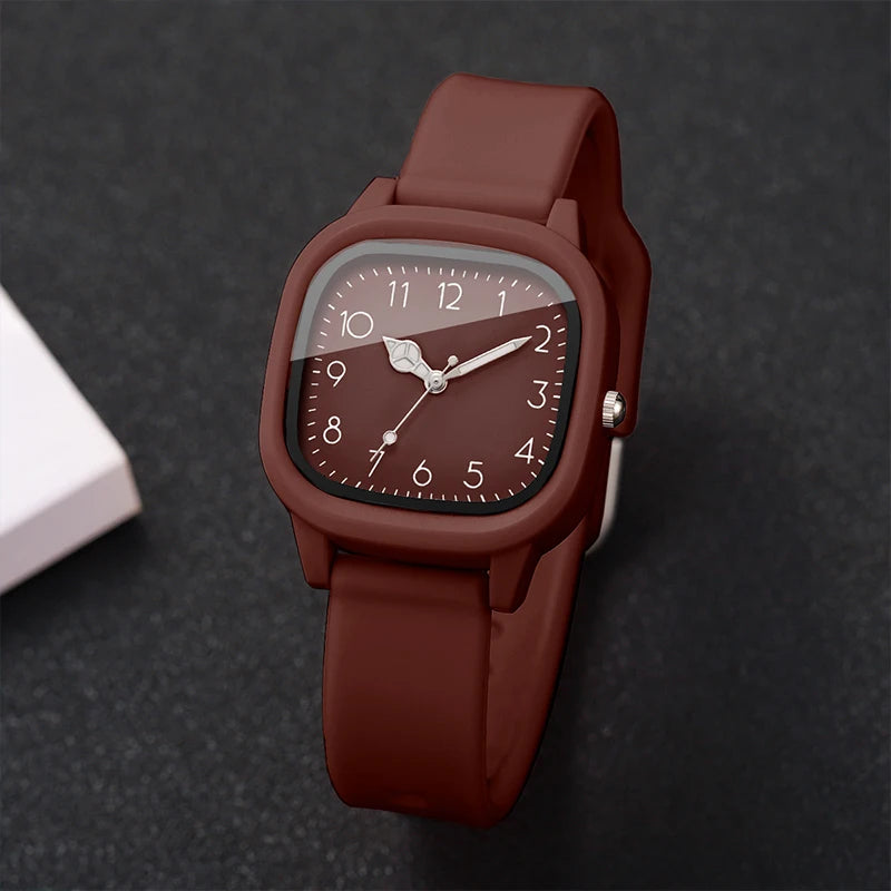 1/3/10PCS Fashion Silicone Band Women Quartz Watches Set Casual Arabic Dial Wristwatch for Girls Clock Reloj Hombre（Without Box）