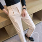 Business Casual Men's Suit Pants Breathable Versatile Korean Style Lightweight Luxury West Pants for Office Work Slim Fit