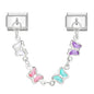 Tassel Chain Butterfly Flowers Star Moon Heart Zircon Italian Charm Links Fit 9mm Bracelet Stainless Steel DIY Jewelry Making