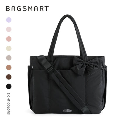 BAGSMART Large Capacity Tote Bag for Women Versatile Commuting Handbag Messenger Multiple Pockets Shoulder Sport Bag