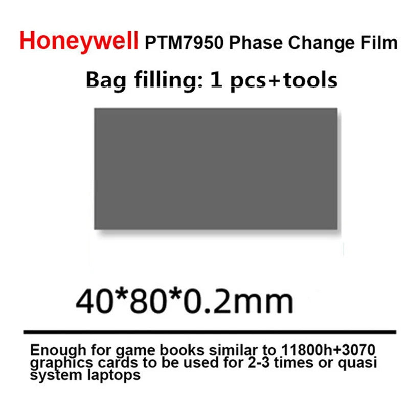 Honeywell PTM7950 Thermal Pad Phase Change Graphics Card CPU Notebook Computer Cooling Efficient Conductive Silicone Shim