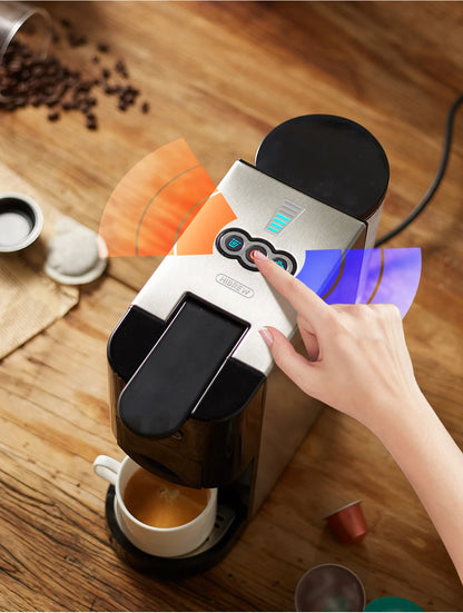 HiBREW Coffee Machine 4in1 Multiple Capsule Espresso Dolce Milk Nes ESE Pod Powder Coffee Maker Stainless Metal H3D