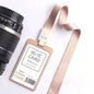 Office Supplies Luxury Metal Material Business Card Holder Credit Id Card Badge Holder With Exquisite Lanyard Custom
