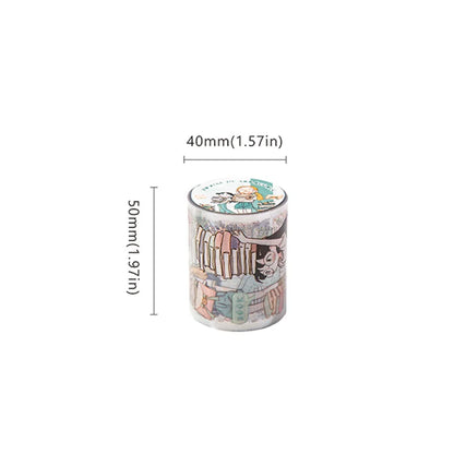 Mr Paper Washi Tape Kawaii 1 Roll  Character Scenery PET Stickers DIY Decoration for Journal Diary Scrapbooking Planners Cards