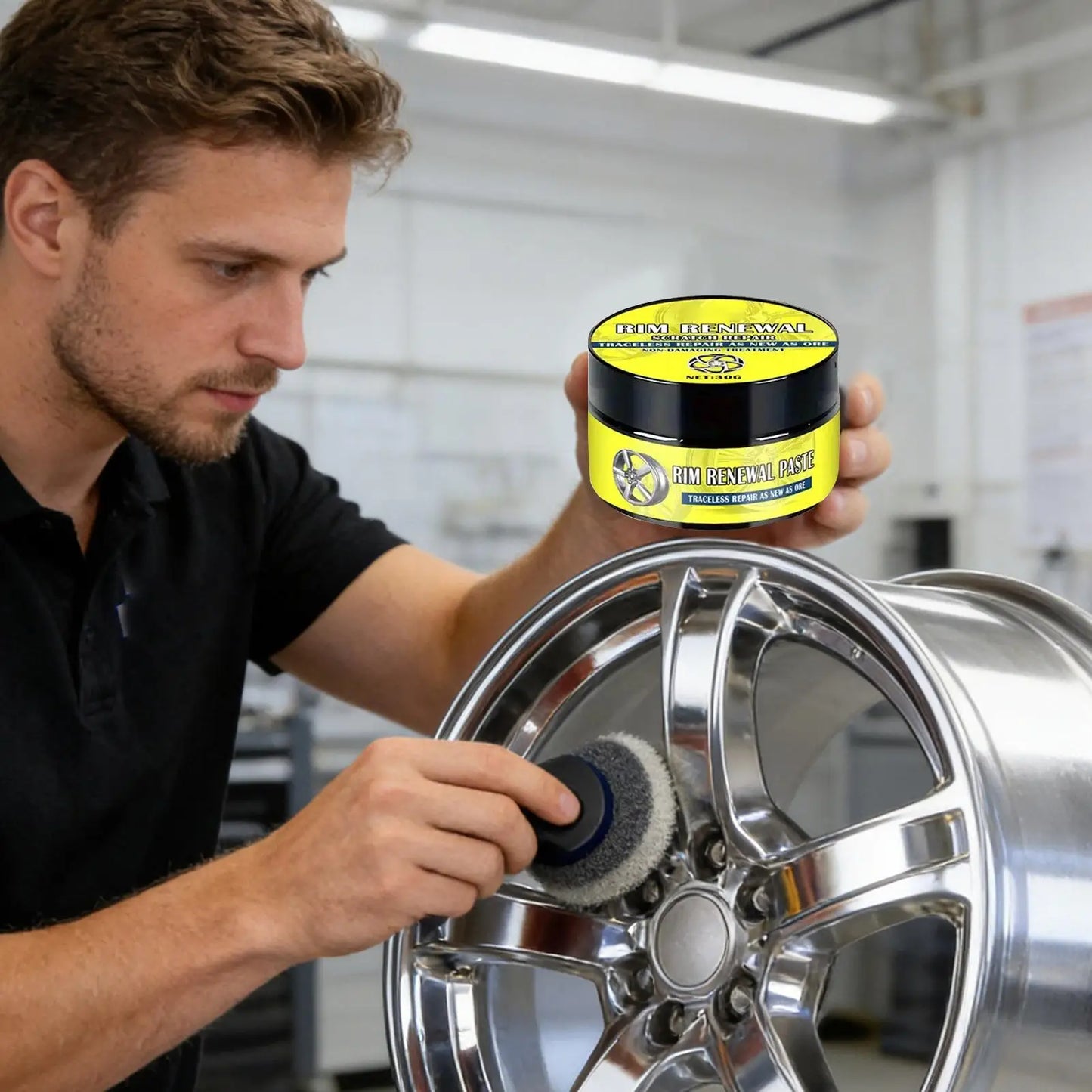Car Alloy Wheel Rim Scratch Repair Paste Auto Wheel Scratch Remover Oxidation Polishing Paste Restore Gloss for Car SUV RV Truck