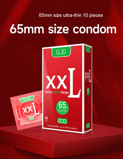 Extra Large Size 65mm Condoms Adults Toys For Men 10pcs XXL G-Spot Penis Sleeve Super Ultra Thin Smooth Condones Sex Products
