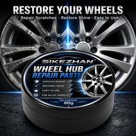 SIKEZHAN 80g Car Wheel Hub Repair Paste,Scratch & Oxidation Remover, Color Restorer and Polish Wax for Alloy Chrome Rims & Tires