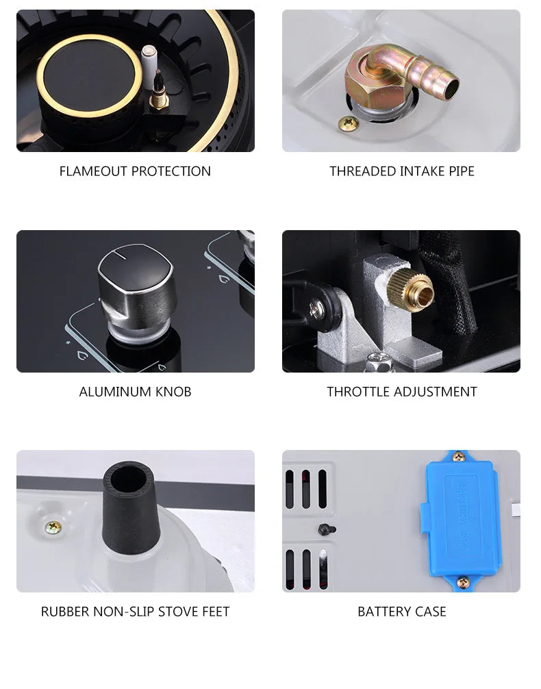 Flip Embedded Fierce Fire Stove Household Gas Burner Stove for Kitchen Cooktop Upgrade Timing Kitchen Gas Cooker Energy-saving