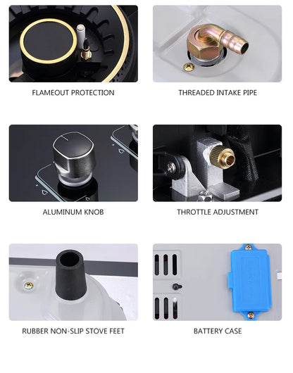 Flip Embedded Fierce Fire Stove Household Gas Burner Stove for Kitchen Cooktop Upgrade Timing Kitchen Gas Cooker Energy-saving