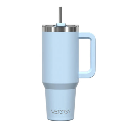 WATERSY 20/30/40oz Tumbler with Handle & Straw, Large Capacity Stainless Steel Thermal Cup, Vacuum Insulated Mug for Car, Travel