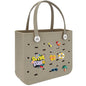 L Large Beach Bag EVA Rubber Waterproof Beach Travel Picnic Storage Basket Women's Shopping Handbag Hemp Bag Jelly Tote Bag