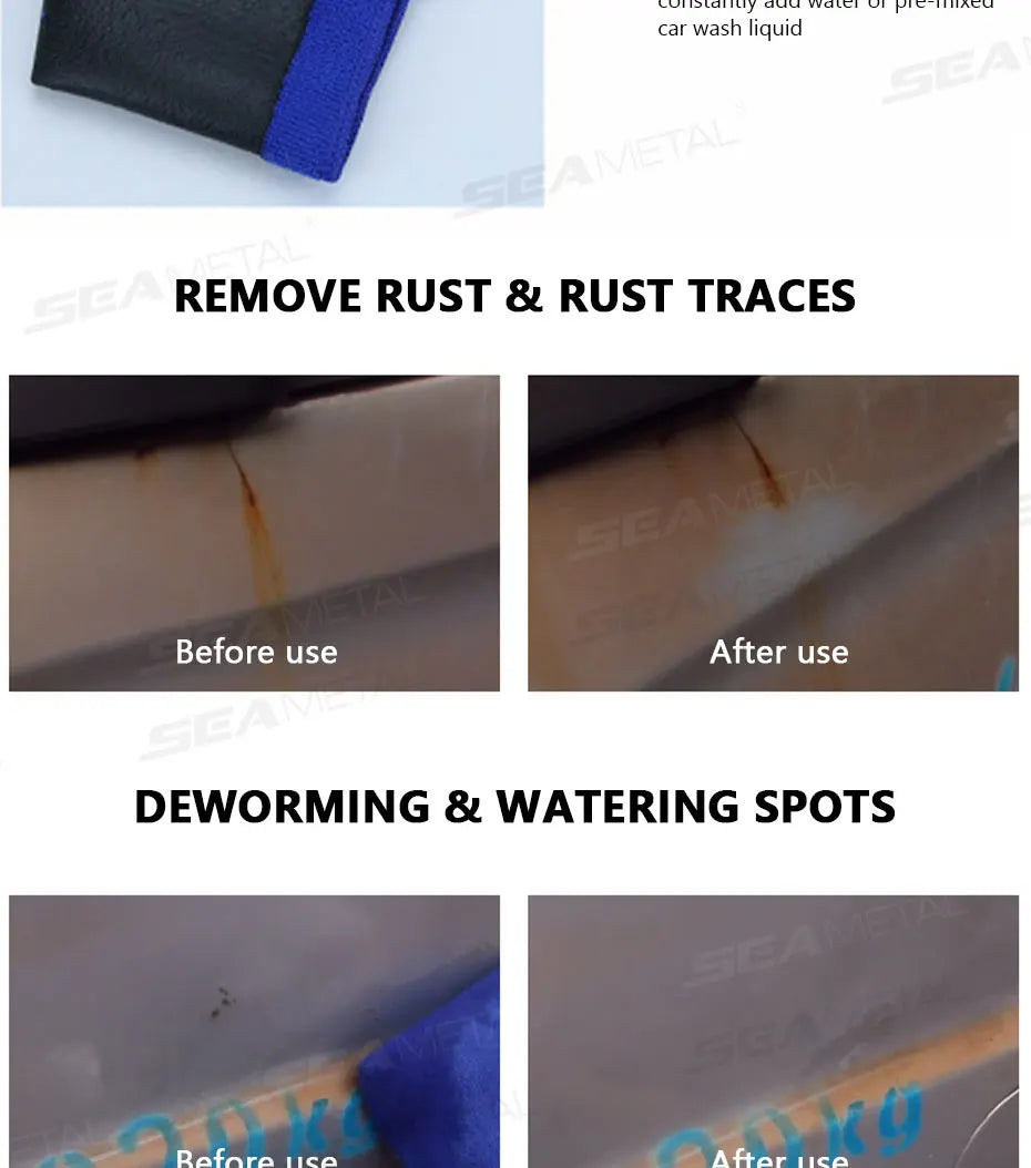 SEAMETAL 1/2pcs Car Cleaning Towel Magic Clay Cloth for Car Detailing with Blue Clay Bar Towel Washing Tool Car Accessories