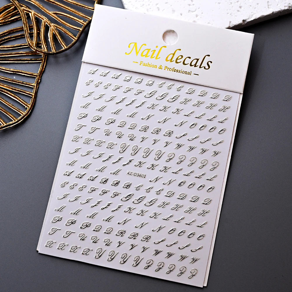 1pc Sliver Gold Star Nail Art Stickers Y2K Charms Self-Adhesive Sliders Laser White Chrome Gel Polish Decals Kawaii Accesories