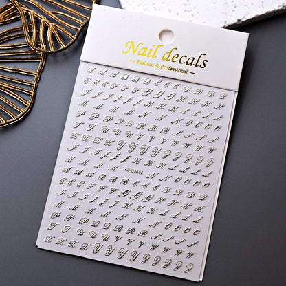 1pc Sliver Gold Star Nail Art Stickers Y2K Charms Self-Adhesive Sliders Laser White Chrome Gel Polish Decals Kawaii Accesories