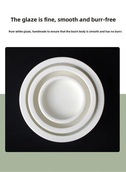 Reptile Water Food Bowl Anti-Escape Ceramic Feeder Dish for Lizard Hermit Gecko Chameleon Corn Snake Bearded Dragon Accessories