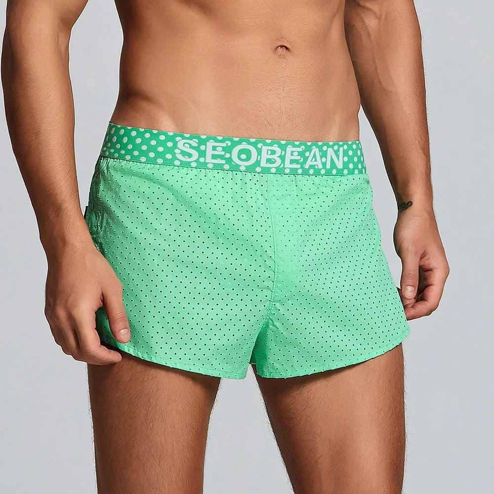 Solid color, men's mesh breathable men's shorts, boxer men's boxers 240503