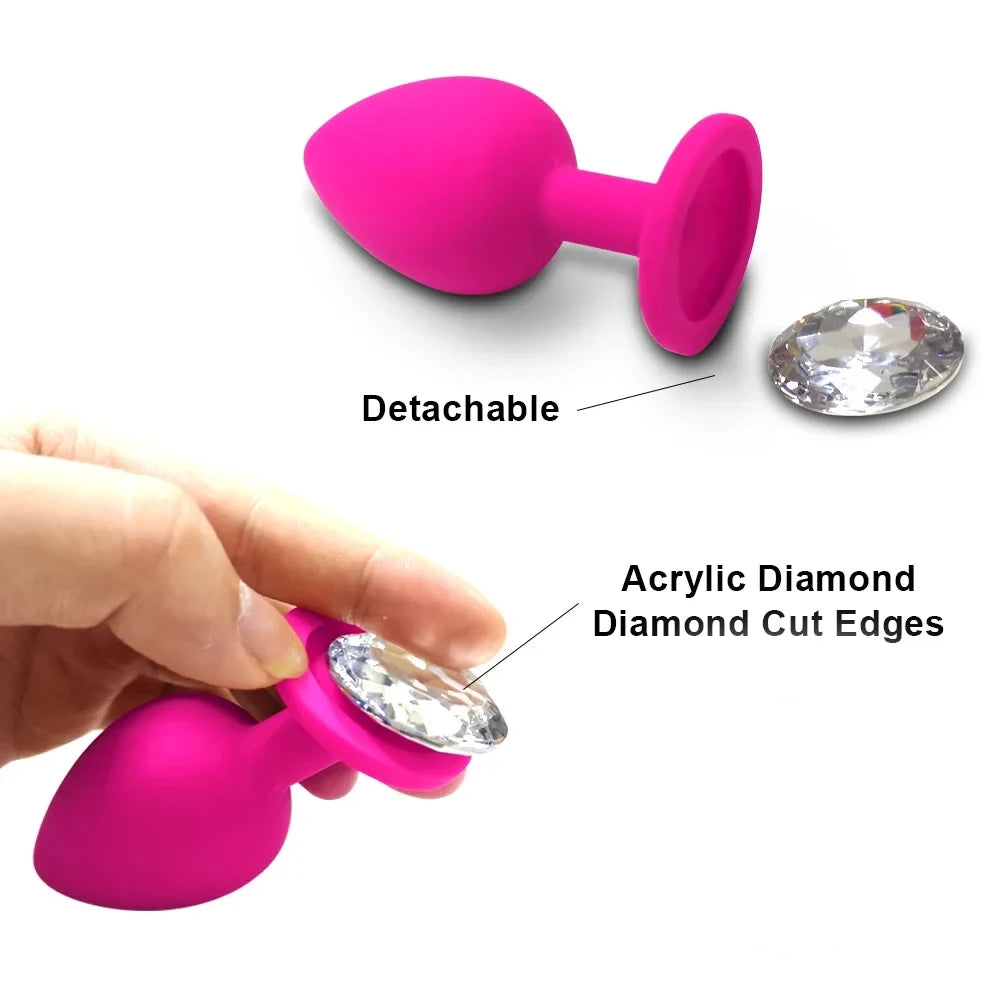 S/M/L Anal Plug Butt Vibrator Women/Men Soft Silicone Round Shaped Erotic Bullet Anal plug Bullet Gay Sex Toys for Adults
