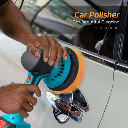 Podofo 6'' Electric Auto Polishing Cleaning Metal Waxing Wood Cordless Car Polisher Sanding Rust Removal Tool For Makita Battery