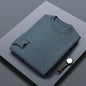 Classic Solid Color Men's O-neck Sweater Autumn Winter 100% Merino Wool Knitted Pullover Long Sleeve Warm Loose Casual Men Tops