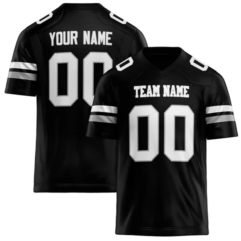 Customized Team Name Number Name Rugby T-shirt Personalized DIY V Neck Black Mens Sports T Shirt Loose Quick Dry Team Uniforms