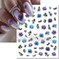 3d Nails Art Decals Spring Fruits Pink Full Tips Peony Magnolia Flowers Adhesive Sliders Stickers Decoration For Nails Manicure