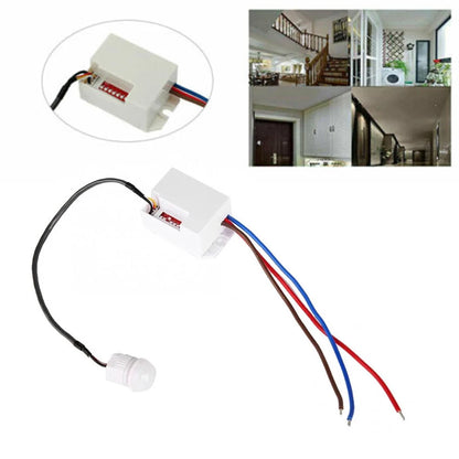 Light Switch PIR Sensor Detector Mini Recessed Motion Occupancy Rest Dips 6m 800W Adjustable Ceiling IP20 360°