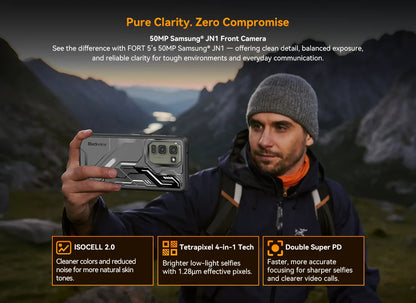 Blackview FORT 5 Android 16 Rugged Smartphone 36GB(12+24)+256GB 6.78" HD+ IPS 5000mAh Mobile Phone Smartphone Mobile Phone NFC