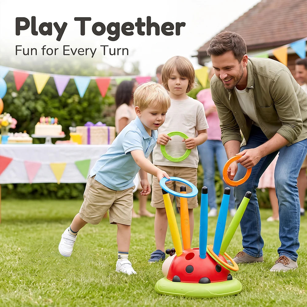 Musical Jump Sports Toys Toss Multifunction Ring Game Toy and Rocket Launcher for Kids Fitness Training Outdoor Game Gifts