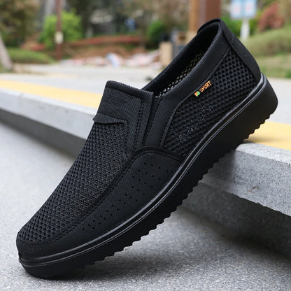 Men's Breathable Slip-On Casual Shoes - Lightweight Low-Top Walking Sneakers, Suitable for Outdoor Activities, Fishing, Parks, and Exercise, Brown Mesh Fabric, Rubber Sole, Comfortable for All Seasons, Outdoor Footwear | Low-