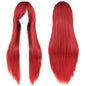 Soowee 80cm Long Synthetic Hair White Purple Cosplay Wigs Party Black Hair Straight Wig Hairpiece for Women