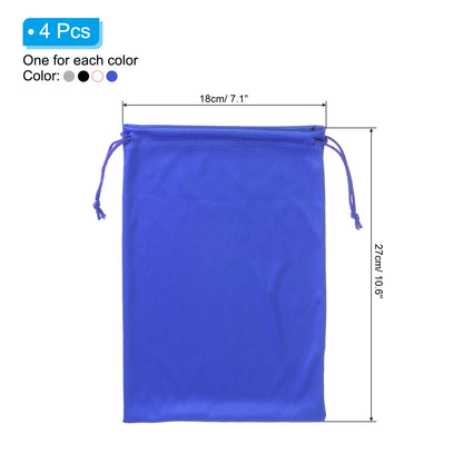 4pcs Ski Goggle Bag Microfiber Snow Goggles Case Cover Soft Storage Sleeve Drawstring Pouch for Sunglasses Glasses Eyeglasses