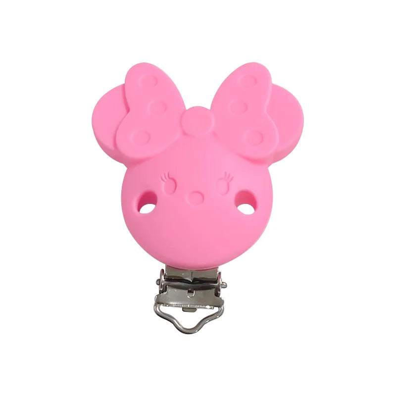 10pcs Silicone Cartoon Pacifier Clips Food Grade Silicone DIY Baby Teether Toy Necklace Pacifier Chain Dummy Clips